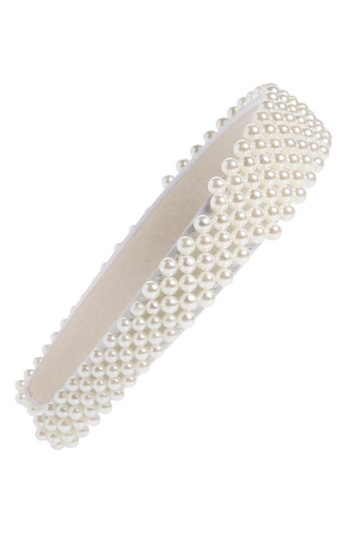 Capelli New York Imitation Pearl Headband in Ivory at Nordstrom