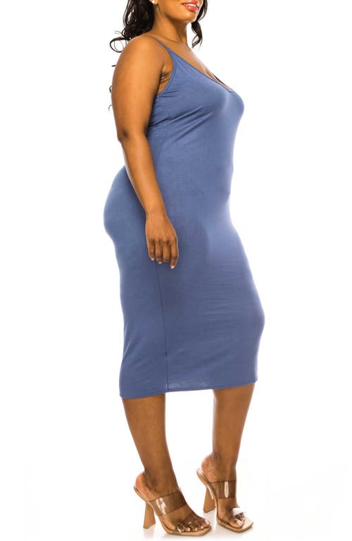 L I V D Jennie Stretch Midi Body-con Dress In Indigo