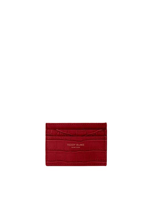 Shop Teddy Blake Cardholder Croco In Dark Red