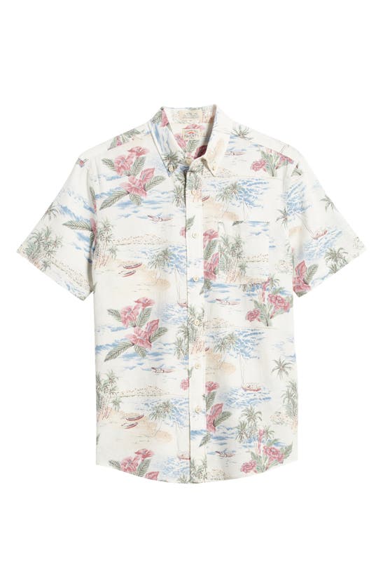 Shop Faherty Breeze Short Sleeve Button-down Shirt In Molokai Scenic Tropical