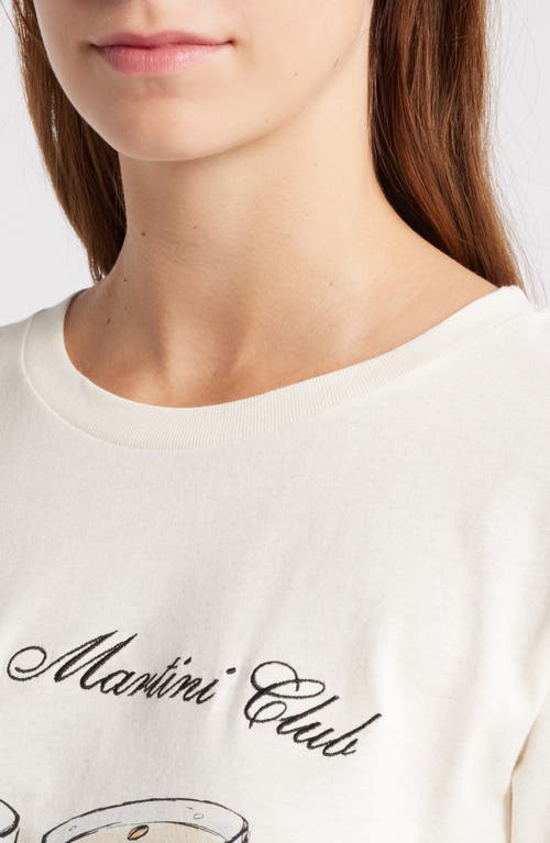 Shop Golden Hour Espresso Martini Cotton Graphic T-shirt In Washed Marshmallow