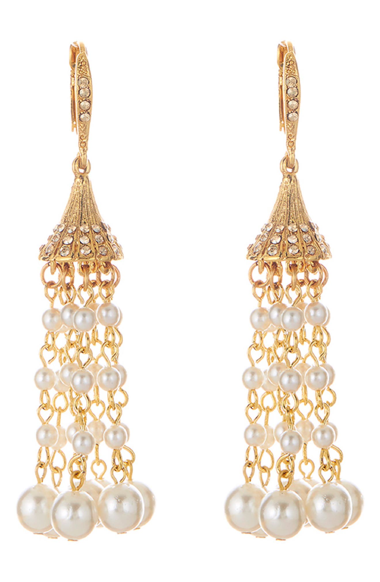 Oscar de la Renta Faux Pearl Tassel Earrings Nordstrom