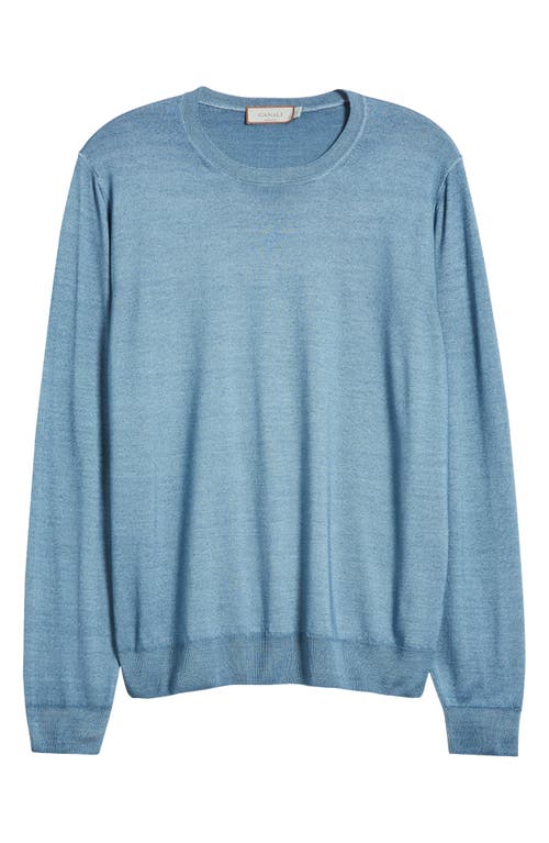 Shop Canali Wool & Silk Crewneck Sweater In Light Blue