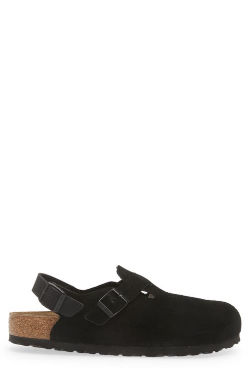 Birkenstock Tokio Shearling Buckled Suede Clogs In Black