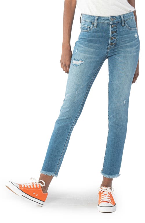 KUT from the Kloth Reese Fab Ab Button Fly High Waist Straight Leg Jeans in Inevitable at Nordstrom, Size 0