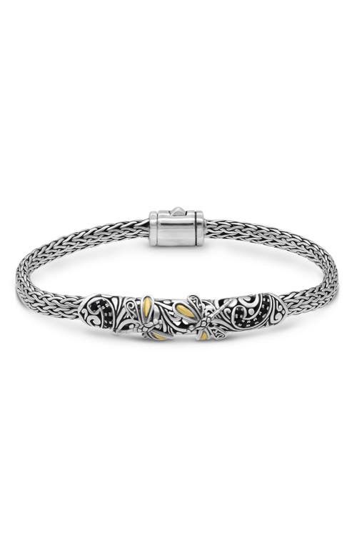Shop Devata 18k Gold & Sterling Silver Dragonfly Chain Bracelet In Silver/gold/black