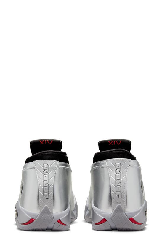 Jordan Air 14 Low Iconic Red Basketball Shoe In Metallic Silver/ Fire