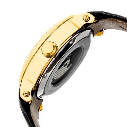 Heritor Automatic Aries Skeleton Dial Bracelet Watch In Black/gold