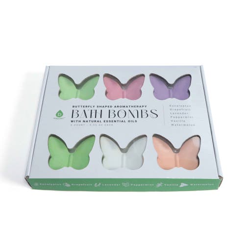 Pursonic Aromatherapy Butterflies Bath Bombs 6 Pack In Multi Color