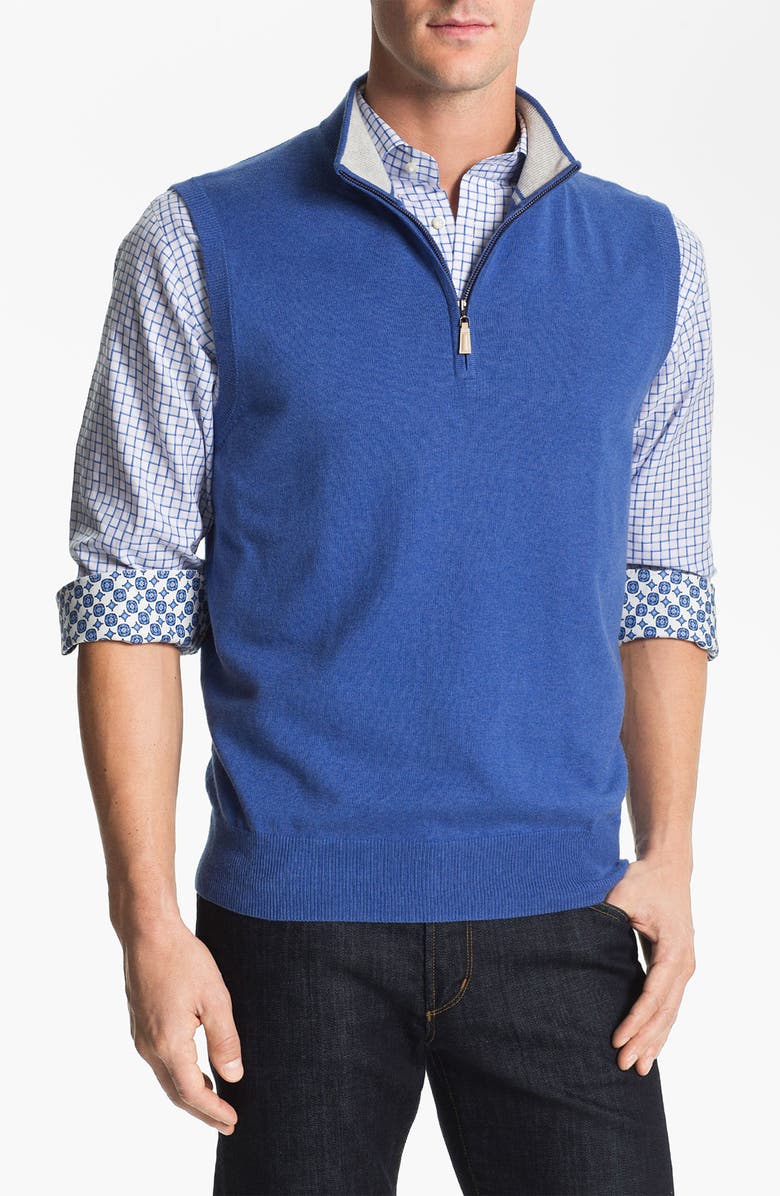 Peter Millar Quarter Zip Cotton & Cashmere Sweater Vest | Nordstrom