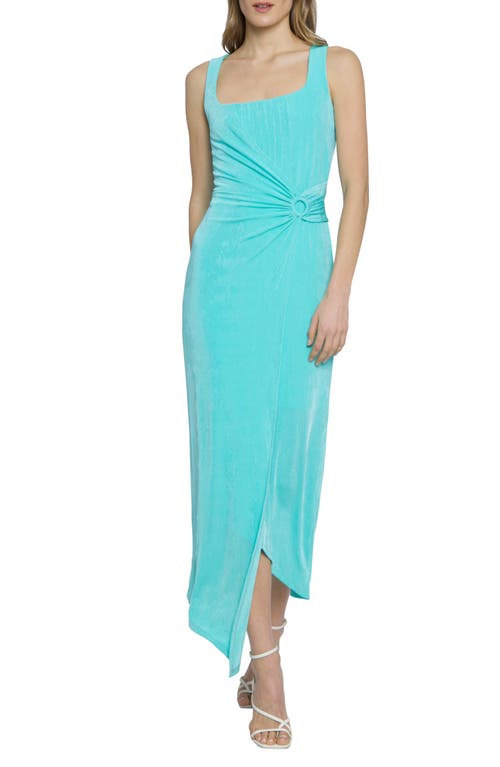 DONNA MORGAN FOR MAGGY Asymmetric O-Ring Sleeveless Maxi Dress Turquoise at Nordstrom,