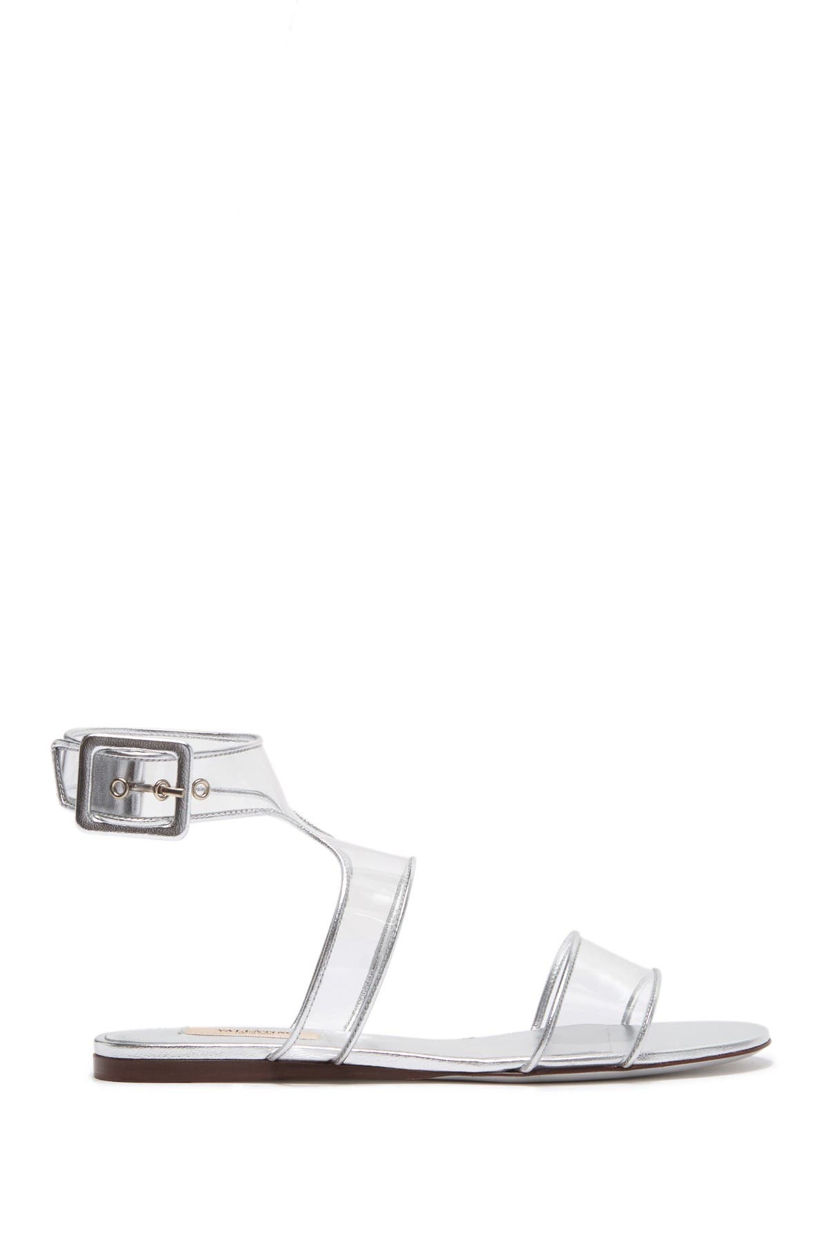 clear valentino flip flops