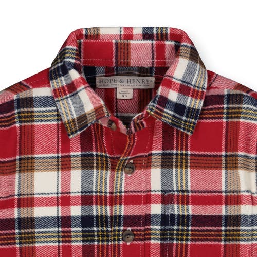 Shop Hope & Henry Boys' Organic Flannel Shirt, Kids In Red Collegiate Plaid