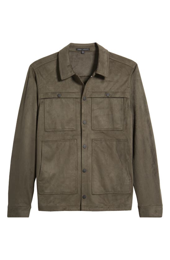 Robert Barakett Faux Suede Renoir Jacket In Soldier Green