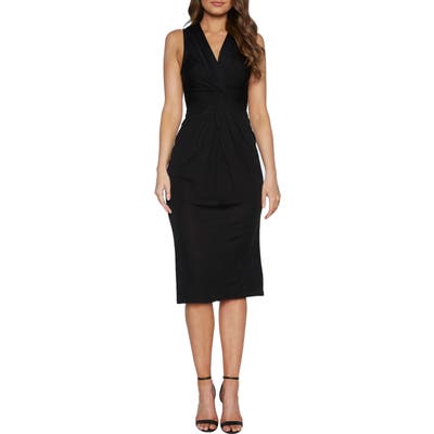 Bardot Twist Front Sleeveless Cocktail Dress, Black