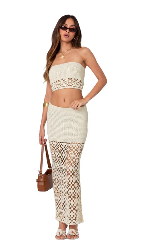 Shop Edikted Ida Crochet Tube Top In Cream