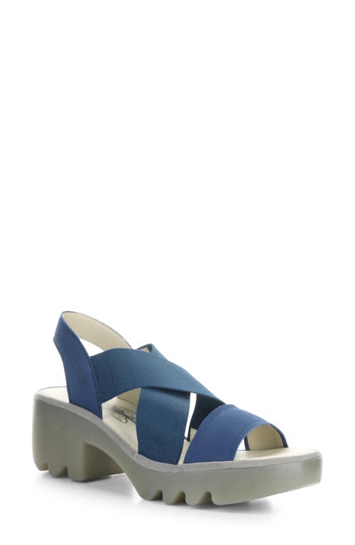 Fly London Taji Platform Slingback Sandal In Blue Cupido