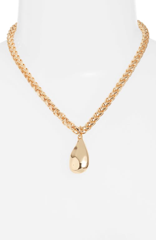 Shop Open Edit Molten Teardrop Pendant Necklace In Gold