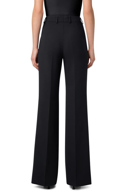Akris Florine Wide Leg Wool Blend Pants In Black