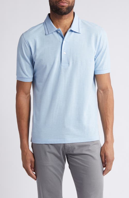 Scott Barber Cotton & Silk Polo in Sky 