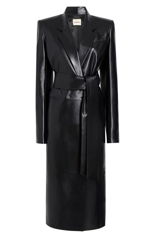 Shop Khaite Lolo Lambskin Leather Long Coat In Black