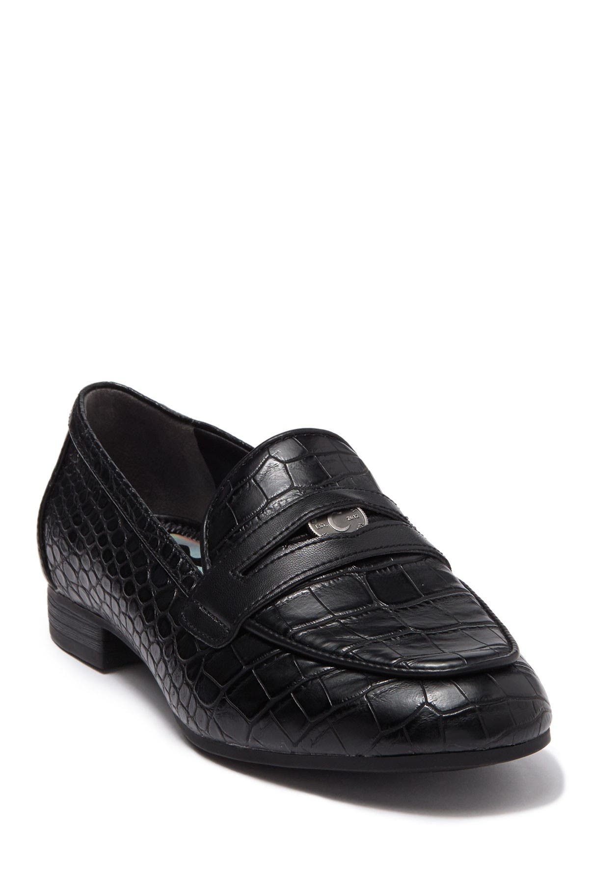 croc embossed loafers