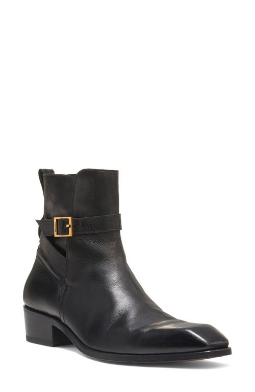 Shop Tom Ford Kenneth Buckle Ankle Boot In Black