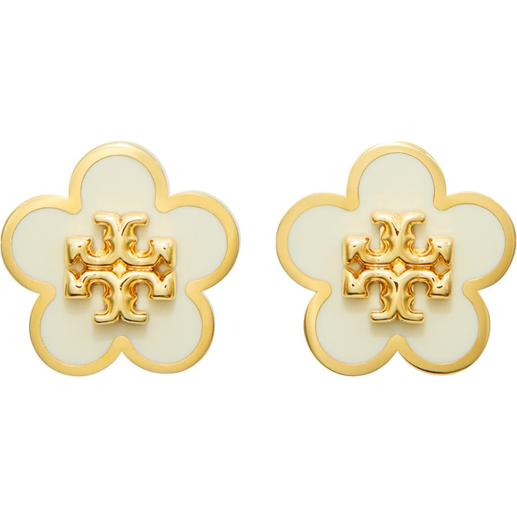 Tory Burch Flower Stud Earrings In Gold