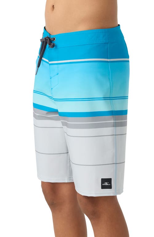 O'neill Kids' Hyperfreak Heat Stripe Swim Trunks In Fog 2