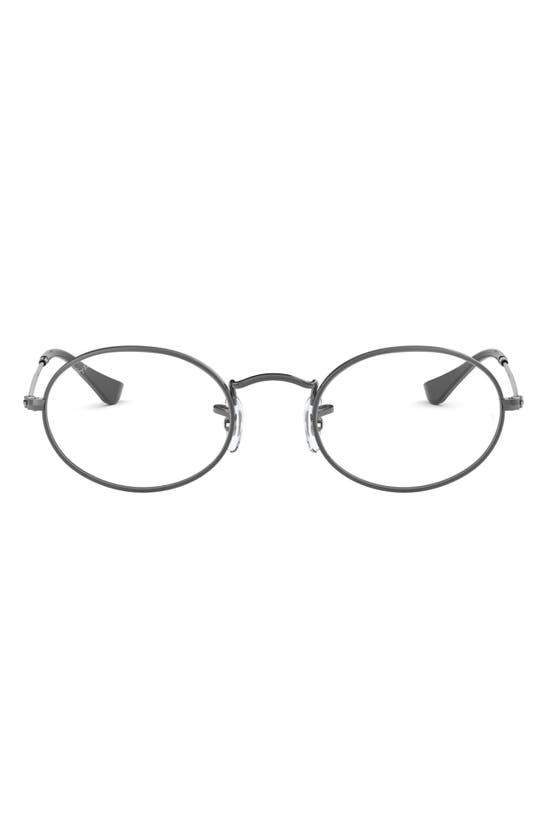 Shop Ray Ban Unisex 48mm Oval Optical Glasses In Gunmetal