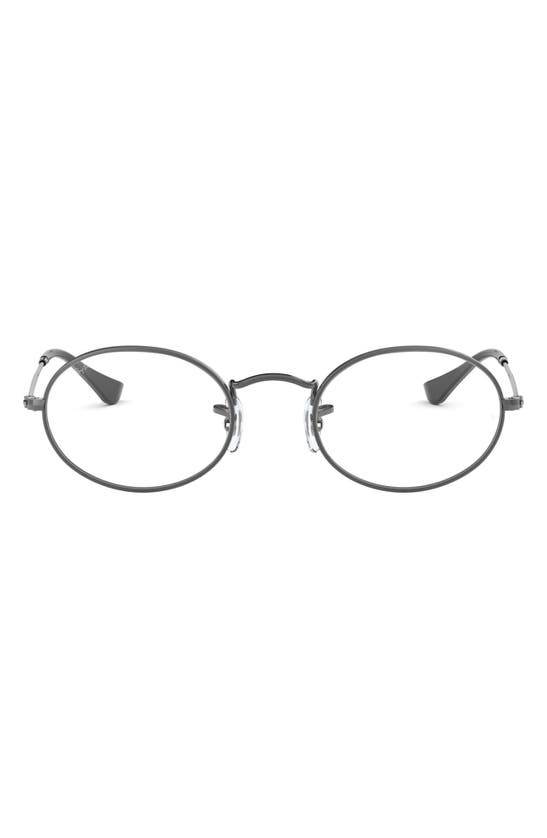 Ray Ban Unisex 48mm Oval Optical Glasses In Gunmetal