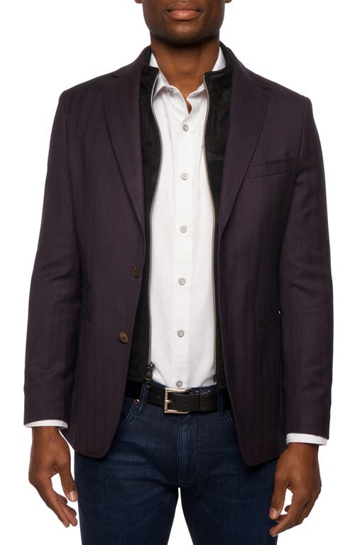 Robert Graham Uptown VIII Wool Blend Sport Coat in Dark Purple at Nordstrom, Size 35