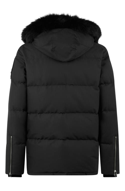 Shop Moose Knuckles Original 3q Genuine Shearling Trim Water Resistant & Wind Resistant 650 Fill Power Do In Black W Black S