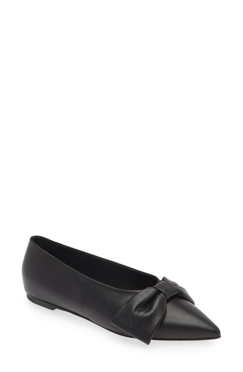 Shop Dear Frances Bow Pointed Toe Flat In Black