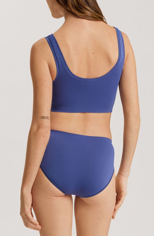 Shop Hanro Touch Feeling Sports Bra In Blue Horizon