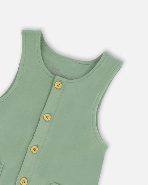 Shop Deux Par Deux Baby Boy's Organic Cotton Printed Bodysuit And Overall Set Green And Racoon In Green Bay