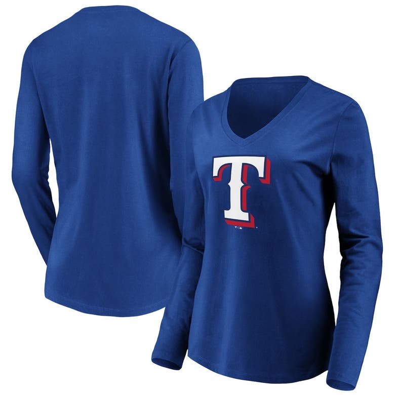 Texas Rangers Fanatics Branded Women's Live For It Team V-Neck T-Shirt -  Royal
