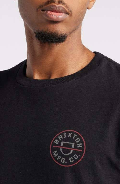 Shop Brixton Crest Ii Graphic T-shirt In Black/charcoal/mahogany