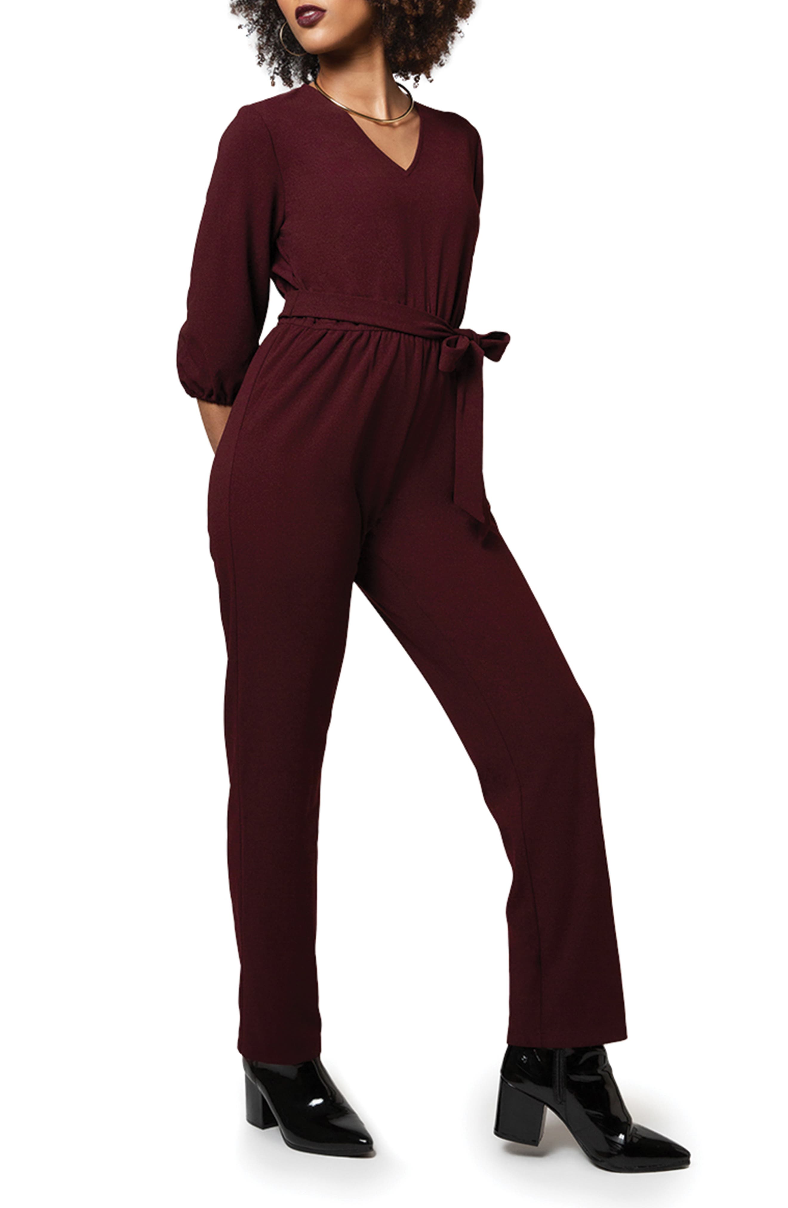 three quarter sleeve jumpsuit