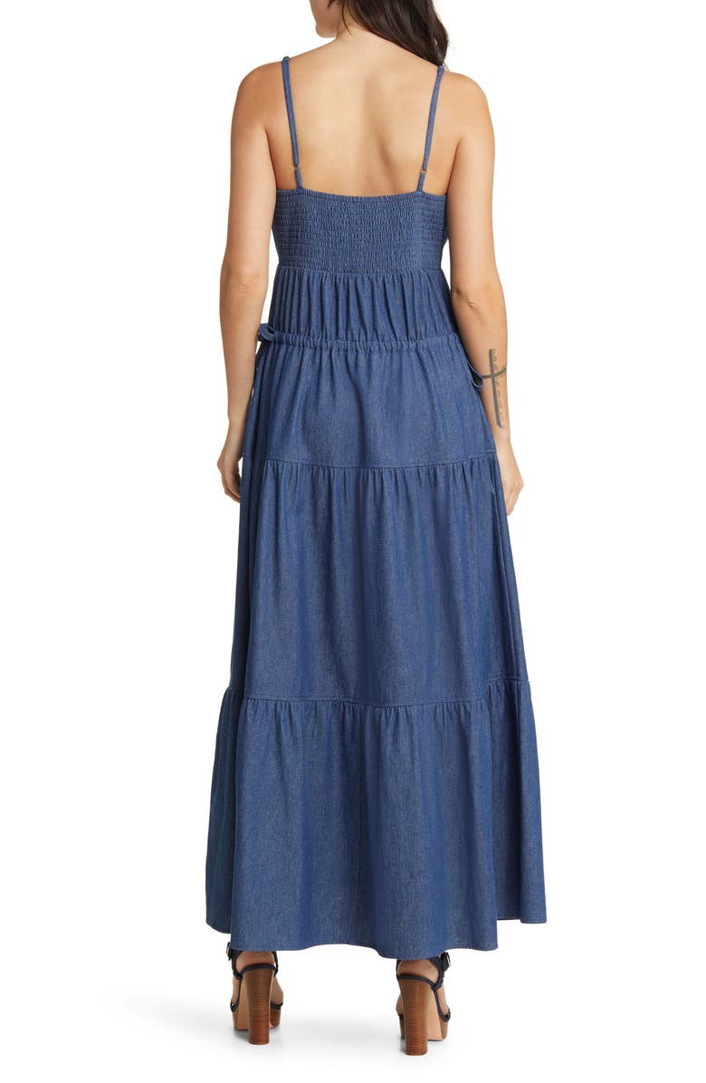 Du Paradis Tiered Denim Maxi Dress | Nordstrom