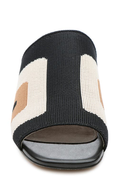 Sanctuary Rumble Womens Leather Slip On Heel Sandals In Black/milk/tan