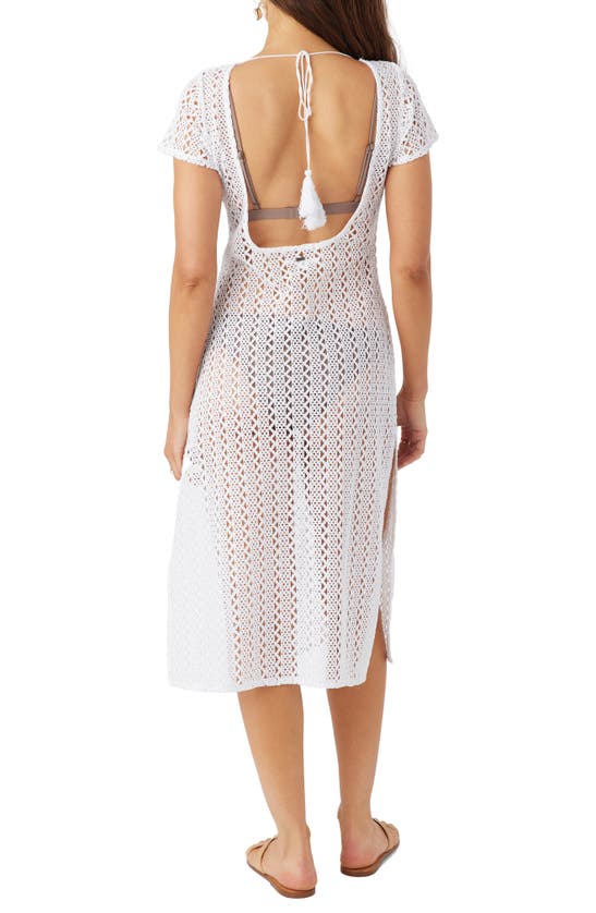 Shop O'neill Nina Sheer Cover-up Midi Dress In White