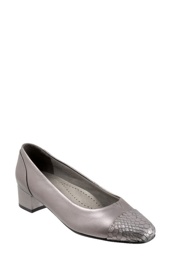 Shop Trotters Daisy Pump In Pewter Snake