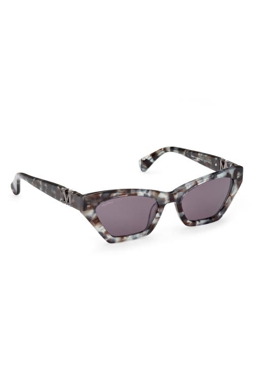 Shop Max Mara 52mm Cat Eye Sunglasses In Coloured Havana/smoke Mirror