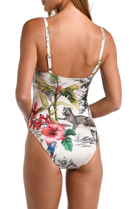 Shop L Agence L'agence Remi Jungle Floral One-piece Swimsuit In White Multi
