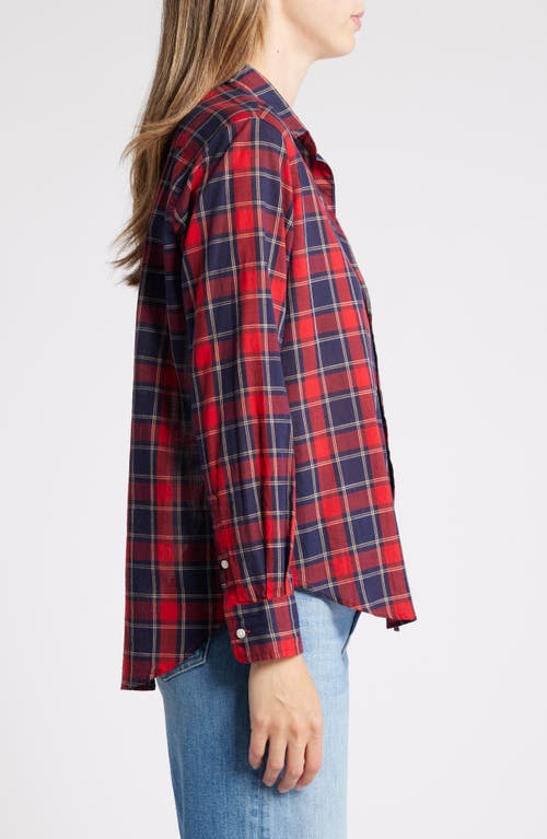 Shop Frank & Eileen Eileen Plaid Relaxed Button-up Shirt In Red Navy White Plaid