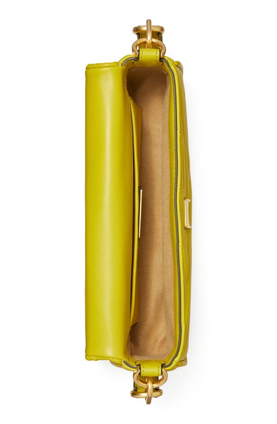 Tory Burch Kira Chevron Patent Small Flap Shoulder Bag In Island Chartreuse  | ModeSens