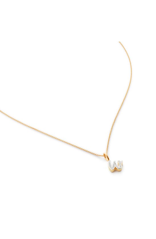 Monica Vinader Diamond Alphabet Pendant Necklace In 18ct Gold Vermeil Sterling W