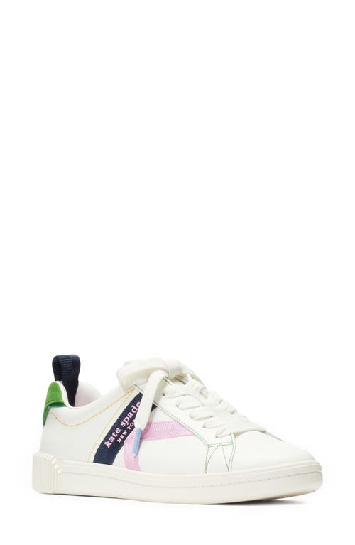 Kate Spade New York Signature Sneaker In True White/ks Green Multi