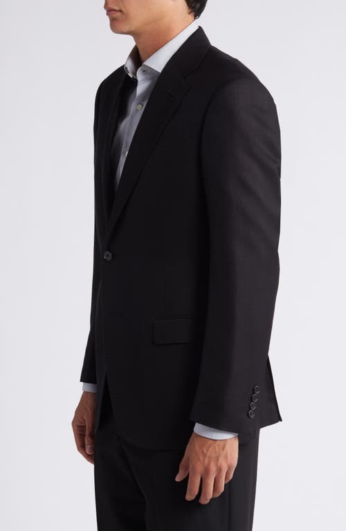 Shop Emporio Armani Solid Black Viscose & Silk Sport Coat